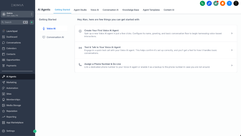 EXIMIA AI Agent Builder